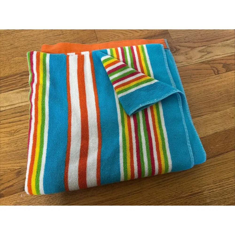 VTG Lauren Ralph Lauren Beach Pool Towel Striped Multicolor Regatta EUC
